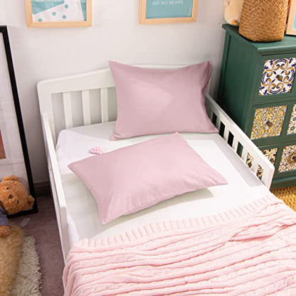 NTBAY Egyptian Cotton Toddler Pillowcases - Set of 2 - Travel Pillow Cases - 500 Thread Count Cotton 13x18 Pillow Covers - Envelope Closure Nursery Pillowcases, 13x18 Inches, Pink - color: Pink
