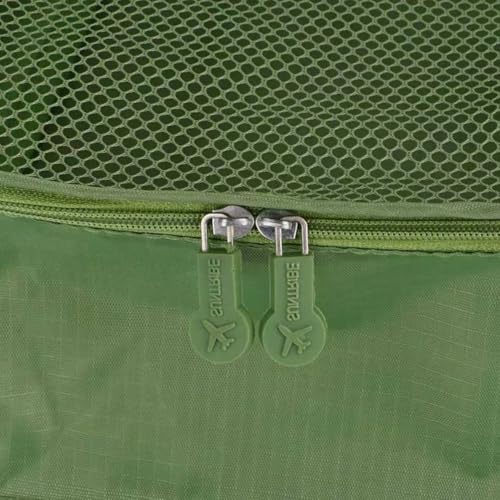 6 Set Packing Cubes with Laundry Pouch - Travel Luggage Organizer Bags for Luggage, Carry-On Suitcase Clothes Compression (Green)
