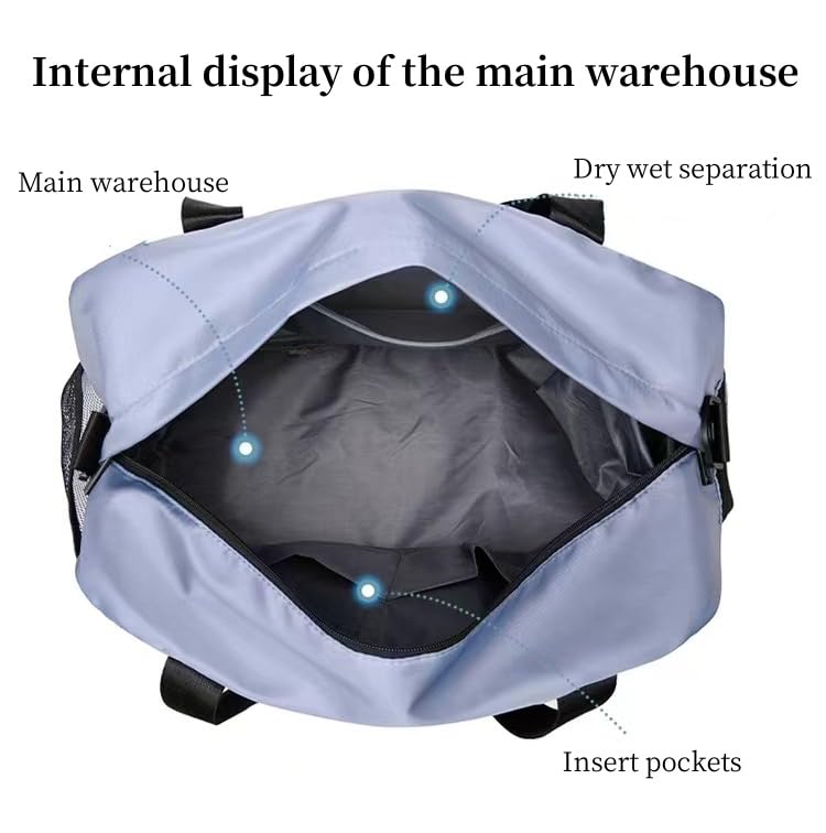 New Sports Tote Gym Travel Luggage Shopping Delivery Weekend Camping Overnight Bag(ice blue) - color: ice blue