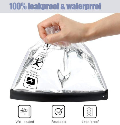 5Pcs TSA Approved Toiletry Bag-Quart Size Travel Bag for EU UK & US Carry-on Regulations Security, Quart Clear Toiletries, Cosmetic and 3-1-1 Liquids Toiletry Bag (Waterproof & Leakproof)