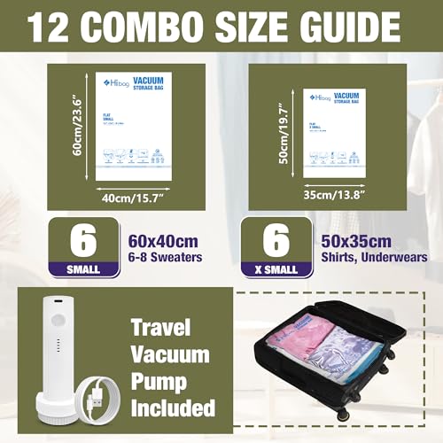 Travel Vacuum Bags with Electric Pump, Vacuum Travel Bags for Luggage and Suitcase, Clothes Clothing (6S 6XS) - size: 6S+6XS