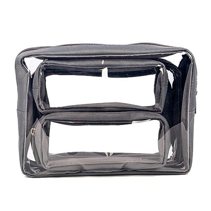 Remobia Hicol TSA Approved 5-Piece Diaper Bag Organizer Pouch Set Clear Waterproof TPU Kids Toiletry Storage Set Travel Packing Clutch Cube Bags for Baby Nursing (Grey) - color: Grey