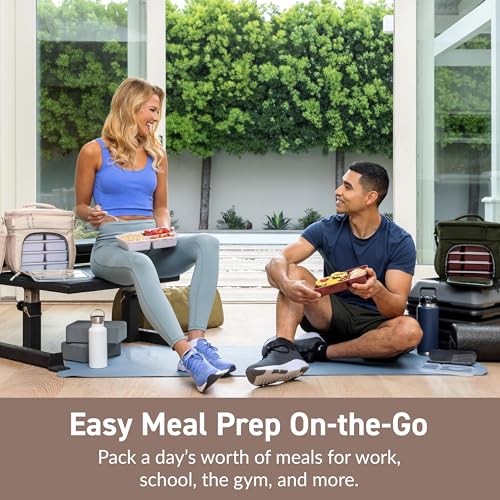 Bentgo Prep Deluxe Insulated Multimeal Bag - Lunch Box Bag, Holds 5 Meals, Premium Insulation up to 8 Hrs, Durable, Water-Resistant - Large Capacity For Adult Meal Prep (Sand) - color: Sand