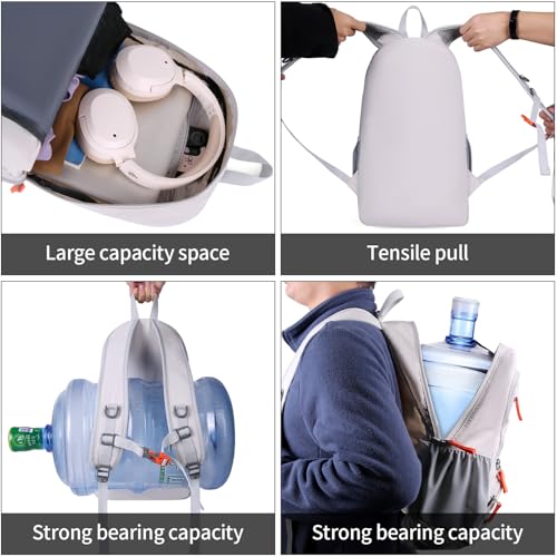 FENGDONG 35L Lightweight Foldable Waterproof Packable Travel Small Hiking Backpack Daypack for men women - color: Gray Orange