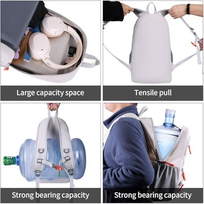 FENGDONG 35L Lightweight Foldable Waterproof Packable Travel Small Hiking Backpack Daypack for men women - color: Gray Orange