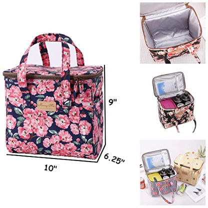 Kwang Min Avocado Insulated Lunch Bag for Women,Reusable Lunch Box,Large Cooler for Office,Picnic Outdoors,Premium Durable Fabric,Light,Ideal Summer Bag (Avocado Black) - color: Avocado Black