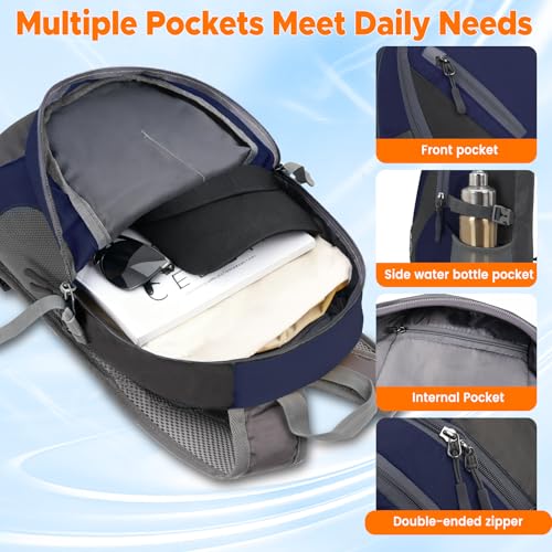 sunhiker Small Hiking Backpack Women Men 20L Lightweight Travel Backpack Daypack Casual Backpack For Cycling Outdoor Camping - color: Dark Blue