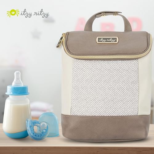 Itzy Ritzy Insulated Bottle Bag – Keeps Bottles Warm or Cool - Holds 3 Bottles & Features Interior Pocket for Ice Pack (Not Included), Vanilla Latte - color: Vanilla Latte
