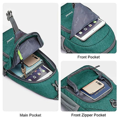 G4Free RFID Sling Bag Crossbody Backpack Small Chest Shoulder Bag Hiking Outdoor - color: Green
