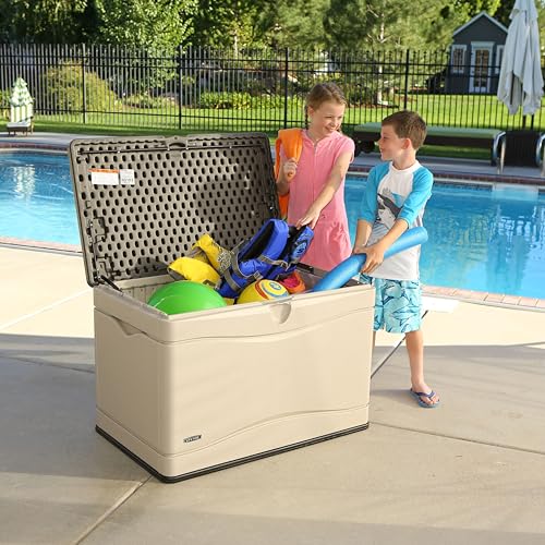 LIFETIME 60103 Deck Storage Box, 80 Gallon, Desert Sand/Brown - color: Desert Sand/Brown, size: 80 Gallon