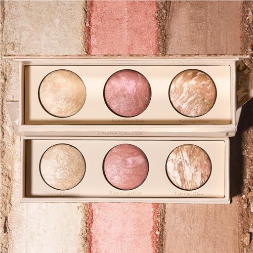 LAURA GELLER NEW YORK Geller's Greatest Lift-n-Glow Baked Trio Palette - Highlighter, Blush, Bronzer - All Skin Tones - color: 01 Lift-n-Glow Baked Trio Palette