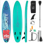 Goplus Inflatable Stand up Paddle Board, 10'/10.5'/11' SUP 6" Thick with Premium Accessories, Adjustable Aluminum Paddle, Leash, Carry Bag, Hand Pump, Removable Fin, ISUP for Adults - size: 11 FT, style: Green