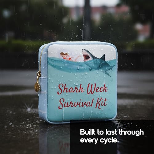 Period Pouch – Compact, Stylish, Discreet Period Bag For School with Waterproof Lining Fits Pads & Tampons, Cute Pad Bag for Teens, Travel, School, Girls Period Kit - color: Blue