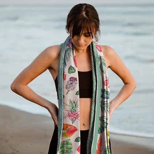Hero Microfiber Large Beach Towel Compact for Travel (Jungle Garden, 40" x 72") - color: Jungle Garden, size: 40" x 72"