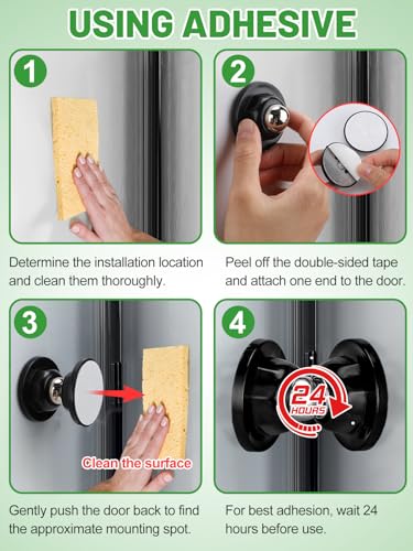 RV Magnetic Door Catch with Adhesives Screws - Easy to Install Camper Trailer Door Holder, Sturdy Stopper for RV Accessories, 1 Pack