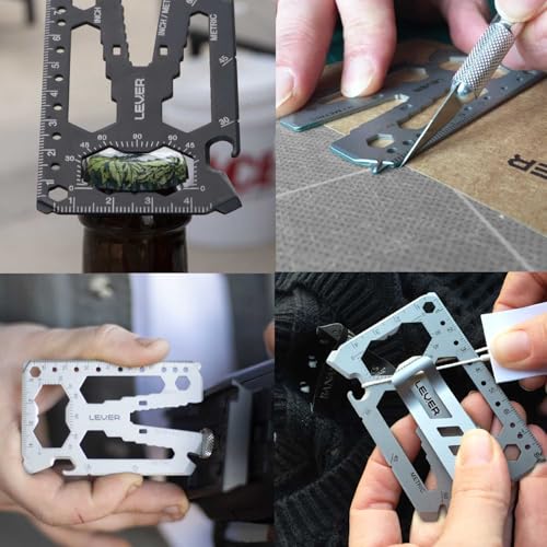 Lever Gear Toolcard Pro - 40 in 1 Credit Card Multitool. Slim, Minimalist Survival Card Wallet Tool Card. TSA Approved Multitool Card Pocket Tool. (Black, 2-Pack) - color: Black, size: 2-Pack