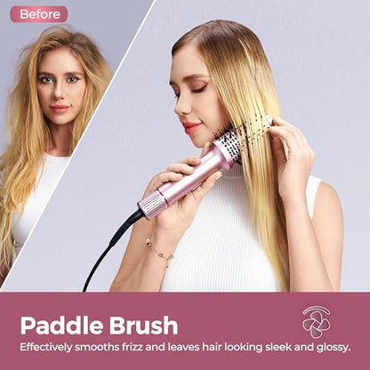 3 in 1 Ionic Hair Dryer Brush, Lightweight Blow Dryer Brush in One for Faster Dry and Style, Blowout Hot Air Brush, One Step Straightener Volumizer with Millions Negative Ions for Smooth