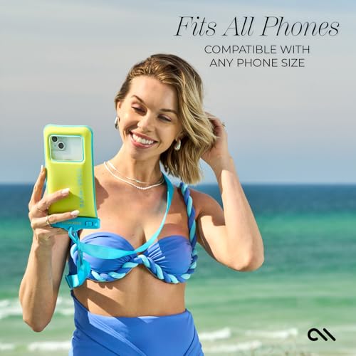 Case-Mate IP68 Waterproof Phone Pouch - Floating Waterproof Phone Case with Crossbody Lanyard - Beach Cruise Ship Travel Essentials - Compatible with All Devices - Touchscreen Friendly - Citrus Splash - color: Citrus Splash