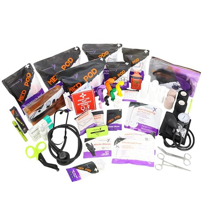 Lightning X Products Lightning X Mid-Sized First Responder EMT Bag | LXMB25 Fully Stocked w/ 240+ Aid, EMS & Trauma Supplies - Black - color: Black