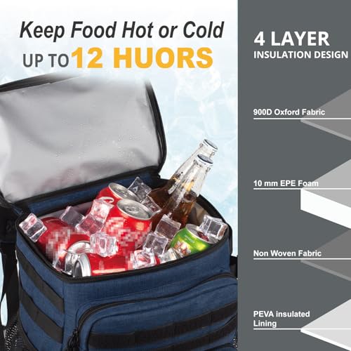 Tactical Backpack Cooler,Soft Lightweight Leakproof Cooler Backpack,Insulated Cooler Bag,Portable Soft Cooler Bag Waterproof for Beach, Travel, Camping, Picnic, Hiking - color: Blue