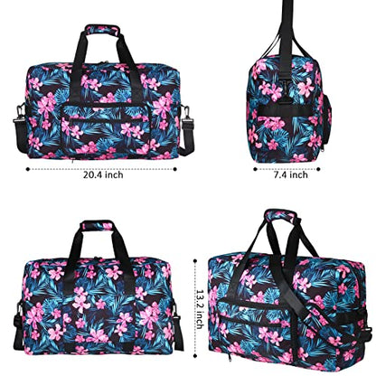 F.FETIVIN Weekender Bag Carry On Travel Duffle Medium Overnight Bag for Women(Flower2) - color: 11-Flower2
