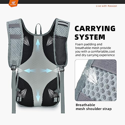 SKYSPER Small Hiking Backpack - 15L Travel Daypack Lightweight Bag Water Resistant Hiking Backpacks for Women Men - color: Lantc15-darkgray, size: Small