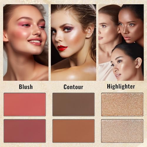 UCANBE Eyeshadow Makeup Palette 86 Colors, Matte Black Grey Silver Smokey Goth Eye Shadows+Chunky Pressed Glitters+Bright Colorful Neon Shades+Rosy Rusty Neutrals for Every Day & Halloween Make Up - color: Palette C