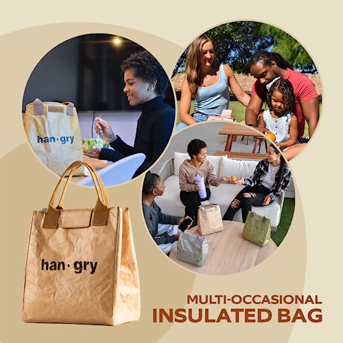 VonNova Women’s Insulated Lunch Bag with Premium 4mm Cooler Insulation, Cute Large 7L Lunch Tote for Office, Durable Small Lunch Box for Women, Stylish Lunchbox for Adults, Teens, Nurses, Teachers - color: Brown-hangry