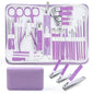 Manicure Set Professional Manicure Kit - 30 in 1 Pedicure Kit Nail Clippers Set Stainless Steel Nail Kit for Women - Purple - color: Purple