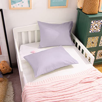 NTBAY Egyptian Cotton Toddler Pillowcases - Set of 2 - Travel Pillow Cases - 500 Thread Count Cotton 13x18 Pillow Covers - Envelope Closure Nursery Pillowcases, 13x18 Inches, Light Purple - color: Light Purple