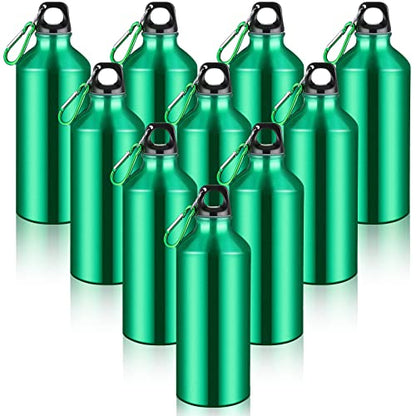 CHENGU Aluminum Water Bottle 20 oz Reusable Bottles Lightweight Leak Proof Aluminum Sports Travel Bottles with Twist Cap Buckle for Gym, Hiking, Cycling, Camping, Fishing - color: Green
