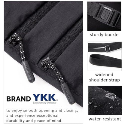 Crossbody Money Belt for Travel Women & Men Hidden, Travel Wallet Pouch - Slim Passport Holde, RFID Blocking Neck Wallet Under Clothes to Protect Cash, Credit Cards and Documents (KHAKI) - color: KHAKI