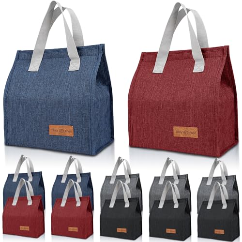 VZZNN 12 Pack Lunch Bags Bulk,Insulated Reusable Lunch Bags with Aluminum for Women Men,Leakproof Tote Large Lunch Box for Office,Work,Beach or Travel,multicolor - color: Multicolor, size: 12 Pack