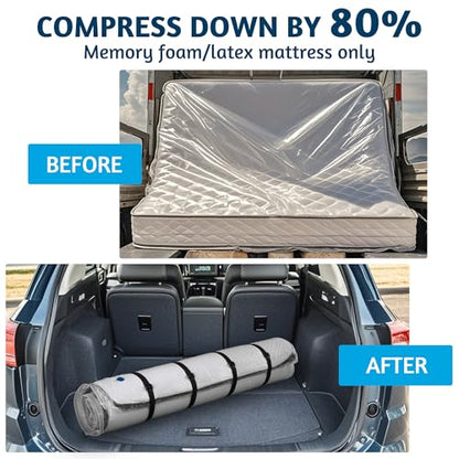 Vacuum Mattress Bag for Memory Foam and Latex - Sealed for Easy Movement, Transport and Storage (Queen/Full/Full-XL) - size: Full/ Queen