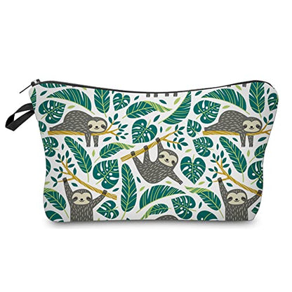 Deanfun Makeup Case Small, Cosmetic Zipper Bag Waterproof for Purse Mini, Women Cute Traveling Accessories Pouch for Ladies Thanksgiving Sloth D2-51476 - color: Sloth D2-51476