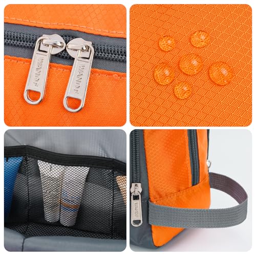 Toiletry Bag for Men/Women Hanging Dopp Kit Water Resistant Shaving Bag Small Toiletry Bag for Traveling (Orange) - color: Orange