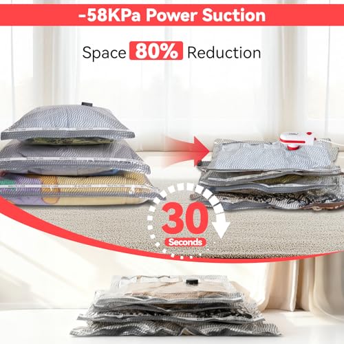 12 Pack Vacuum Bags for Travel with USB & TYPE C Pump,Compression Packing Cubes for Luggage,Carry-on Space Saver Vacuum Seal Bags&Vacuum Storage Bags for Vacation(Red) - size: Red-12 Vacuum Bags + USB & TYPE-C Pump