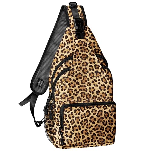 Leopard Print Sling Bag for Women Men, Sling Backpack Chest Daypack Crossbody Bag for Travel Outdoor Hiking - color: Color 7