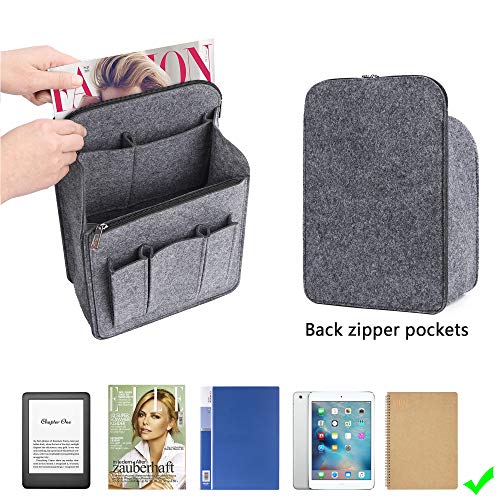 Yoillione Felt Backpack Organizer Insert for Women and Men, Large Travel Rucksack Insert with High Capacity, Lightweight Bag Organizer with Zipper Pockets - color: Gray, size: Medium