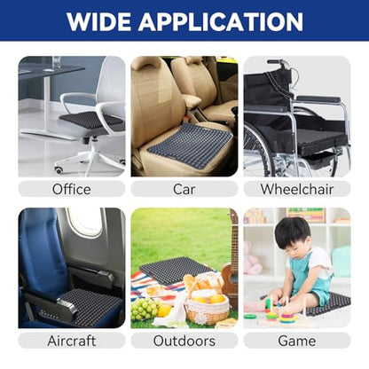 Seat Cushion for Long Sitting Hours on Office & Home Chair, with 3D Non-Slip for Office Chair Cushions, Car Seats, Airplane Seat, Wheelchair, Desk Chair,Cushion Lab, Long Trips (Black) - color: Black