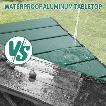 JOUYEK Small Camping Table, Ultralight Aluminum Folding Table with Carrying Bag, Portable & Lightweight Camping Side Table for Outdoor Camping, Picnic, Beach and Fishing, Green - color: Green
