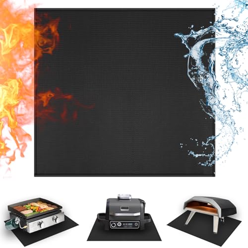 24 x 24in Heat Resistant Grill Mats for Outdoor Tabletop Grill to Protect Your Prep Grill Table, Heat Resistant Mats for Countertop, Fire Proof & Water Proof & Oil Proof BBQ Mat - Black-0.5mm - color: Black, size: 24"L x 24"W