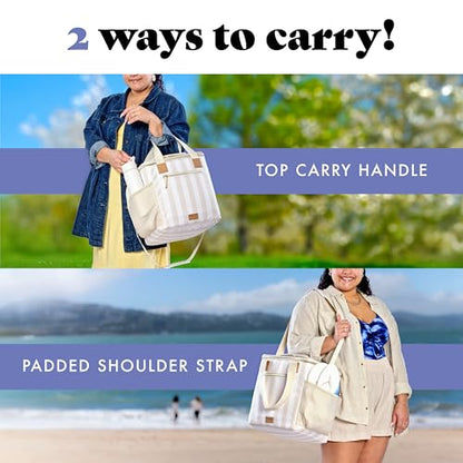 Fit & Fresh, 24-Can Soft Cooler Bag Insulated Leak-Resistant, Portable Soft Cooler, Large Cooler, Soft Sided Cooler Bag, Travel Cooler, Pina Colada - color: Pina Colada