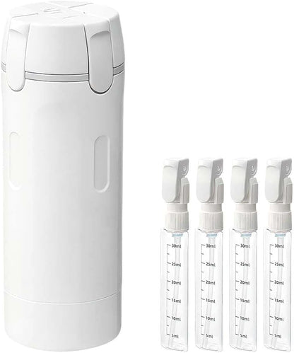 4 in 1 Travel Dispenser, 4 Pack 30ML/1OZ Travel Bottles with Stickers for Toiletries, Leak Proof Travel Size Containers, Portable for Shampoo Lotion Conditioner Cream White