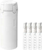 4 in 1 Travel Dispenser, 4 Pack 30ML/1OZ Travel Bottles with Stickers for Toiletries, Leak Proof Travel Size Containers, Portable for Shampoo Lotion Conditioner Cream White