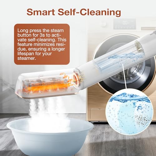 Newbealer 2in1 Travel Iron, 100-240V Clothes Steamer, 2 Steam Levels, Gold | Portable for On-the-Go, Heats in 20s, Dry Iron No Clamp, 180° Rotatable Head, 360° Leak-Proof, Auto-Off, Self-Cleaning, 90ml