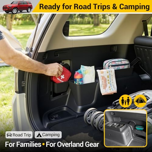 Rear Trunk Organizer for 2010-2024 Toyota 4Runner 5-Seat 2nd Row Without Speaker Accessories, Storage Bin Trunk Storage Box Cargo Tray for 10-24 4 Runner(5Pcs Trunk Organizer,Not for 7-Seat) - color: 10-24 4Runner 5-Seat W/O Speaker(5pcs)