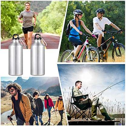 CHENGU Aluminum Water Bottle 20 oz Reusable Bottles Lightweight Leak Proof Aluminum Sports Travel Bottles with Twist Cap Buckle for Gym, Hiking, Cycling, Camping, Fishing - color: Silver