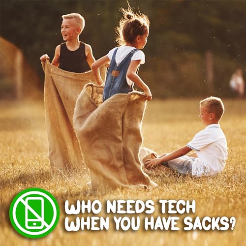 Shop Square Potato Sack Race Bags, 23x40 - Set of 6, Fun Burlap Sacks for Kids & Adults, Perfect for Field Day, BBQs, Picnics, Parties & More - size: Pack of 6
