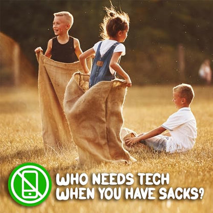 Shop Square Potato Sack Race Bags, 23x40 - Set of 6, Fun Burlap Sacks for Kids & Adults, Perfect for Field Day, BBQs, Picnics, Parties & More - size: Pack of 6
